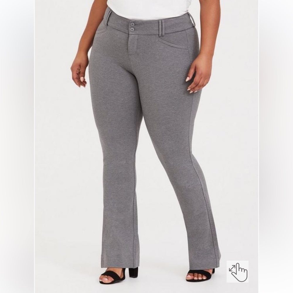 Torrid Studio Signature Premium Ponte Pant Stretch Trouser Grey 26 EX Short